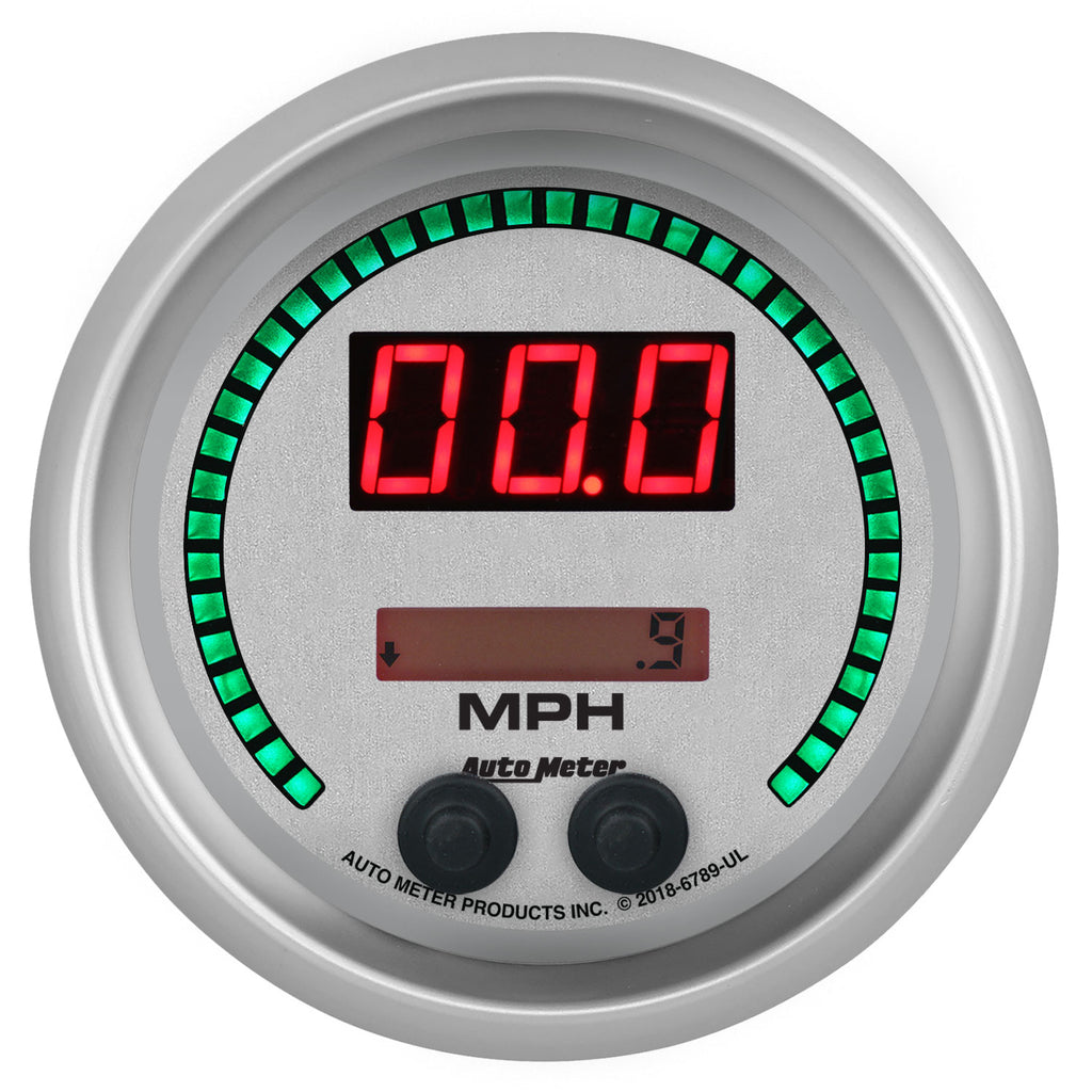 AutoMeter 6789-UL GAUGE, SPEEDO, 3 3/8", 260MPH / 260KM/H, ELEC PROGRAM, ULTRA-LITE ELITE DIGITAL