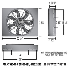 Load image into Gallery viewer, Derale 67922-195 Powerpack - Brushless Single 17" RAD Fan/Alum Shroud Kit w/ PWM Controller