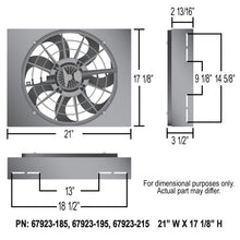 Load image into Gallery viewer, Derale 67923-185 Powerpack - Brushless Single 17" RAD Fan/Alum Shroud Kit w/ PWM Controller