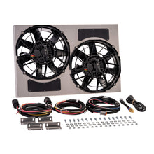 Load image into Gallery viewer, Derale 67926-195 Powerpack - Brushless Dual 12" RAD Fan/Alum Shroud Kit w/ PWM Controller