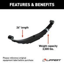 Load image into Gallery viewer, CURT 679372 Trailer Double-Eye Leaf Spring, 3,500-lb. Capacity, 6-Leaf