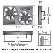 Load image into Gallery viewer, Derale 67938-215 Powerpack - Brushless Dual 12" RAD Fan/Alum Shroud Kit w/ PWM Controller