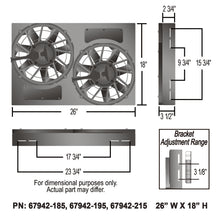 Load image into Gallery viewer, Derale 67942-195 Powerpack - Brushless Dual 12" RAD Fan/Aluminum Shroud w/ PWM Controller