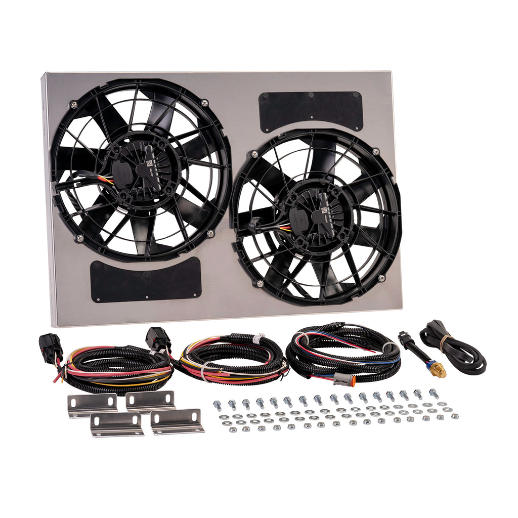 Derale 67942-195 Powerpack - Brushless Dual 12" RAD Fan/Aluminum Shroud w/ PWM Controller