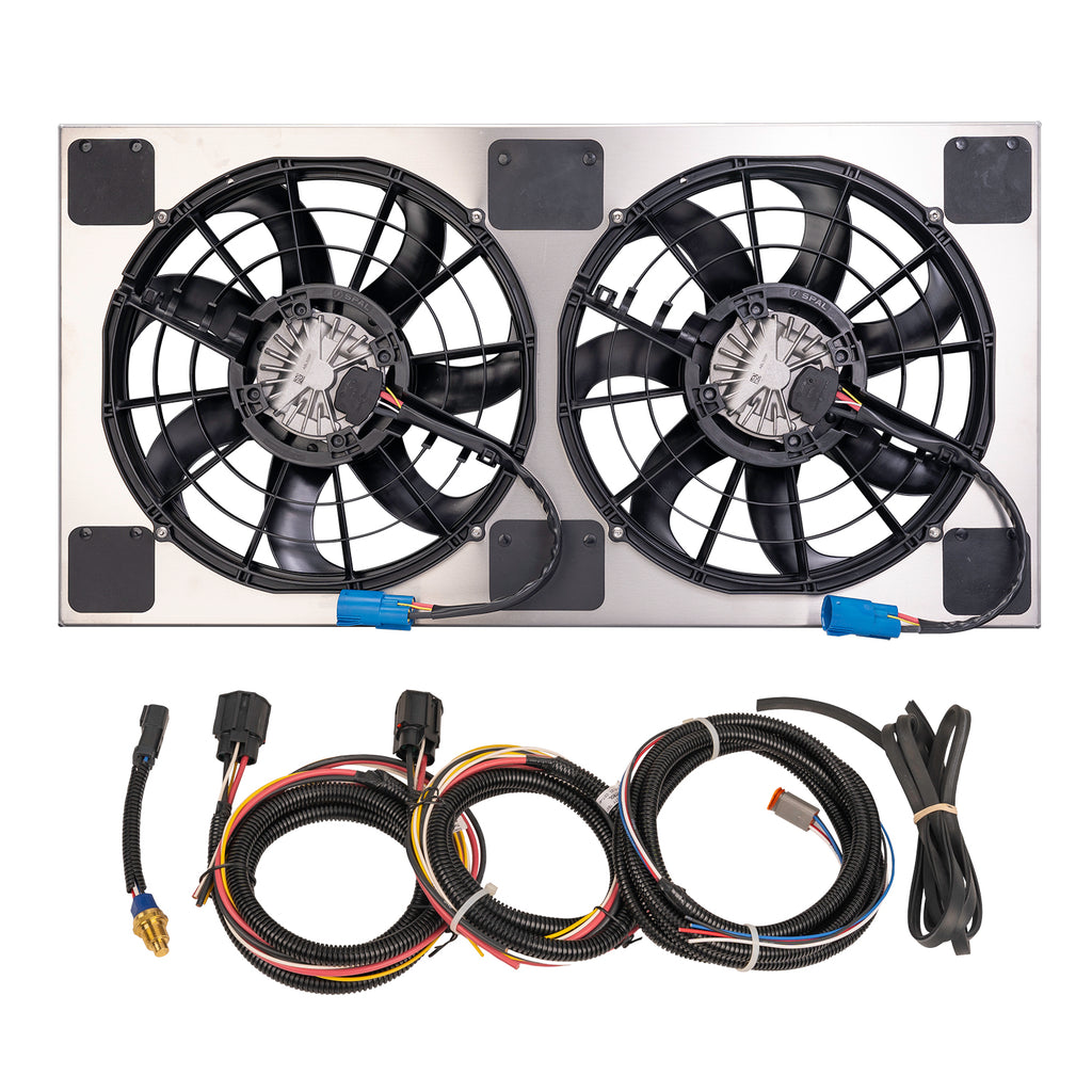 Derale 67944-185 Powerpack - Brushless Dual 14" RAD Fan/Aluminum Shroud w/ PWM Controller