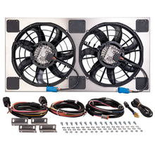 Load image into Gallery viewer, Derale 67944-185 Powerpack - Brushless Dual 14" RAD Fan/Aluminum Shroud w/ PWM Controller