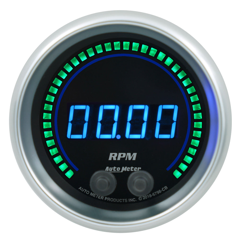 AutoMeter 6798-CB GAUGE, TACHOMETER, 3 3/8", 16K RPM, IN-DASH, COBALT ELITE DIGITAL
