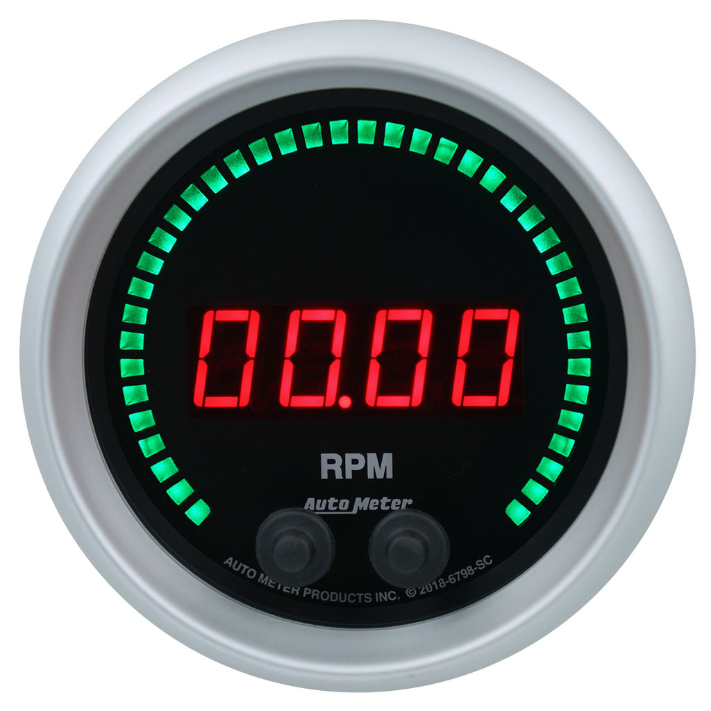 AutoMeter 6798-SC GAUGE, TACHOMETER, 3 3/8", 16K RPM, IN-DASH, SPORT-COMP ELITE DIGITAL