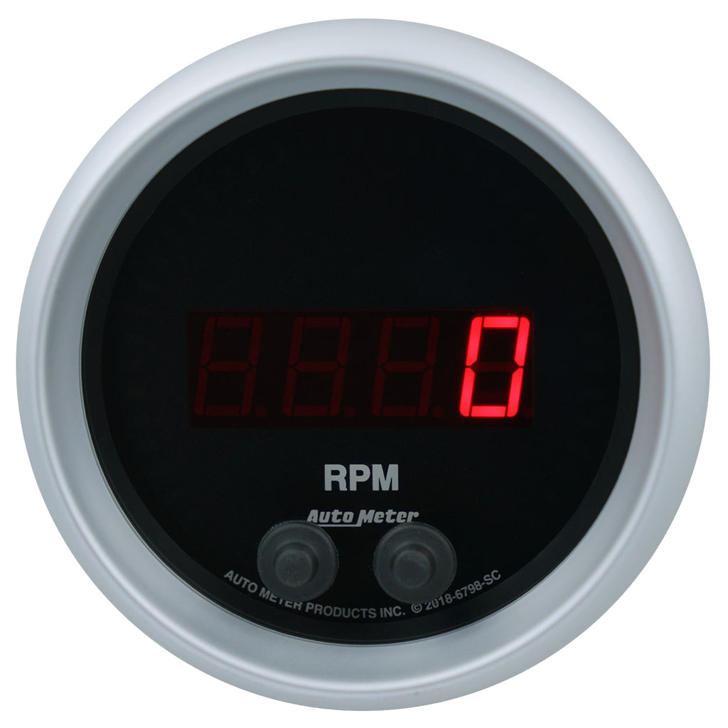 AutoMeter 6798-SC GAUGE, TACHOMETER, 3 3/8", 16K RPM, IN-DASH, SPORT-COMP ELITE DIGITAL