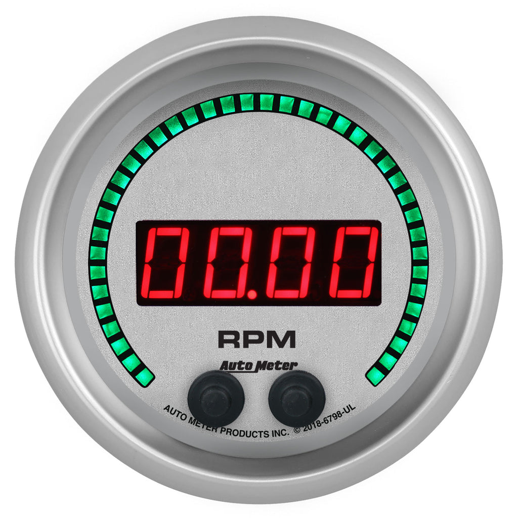 AutoMeter 6798-UL GAUGE, TACHOMETER, 3 3/8", 16K RPM, IN-DASH, ULTRA-LITE ELITE DIGITAL