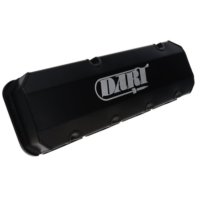 DART 68000033 BBC Fabricated Aluminum Valve Cover Set w/ Logo Black Anodized