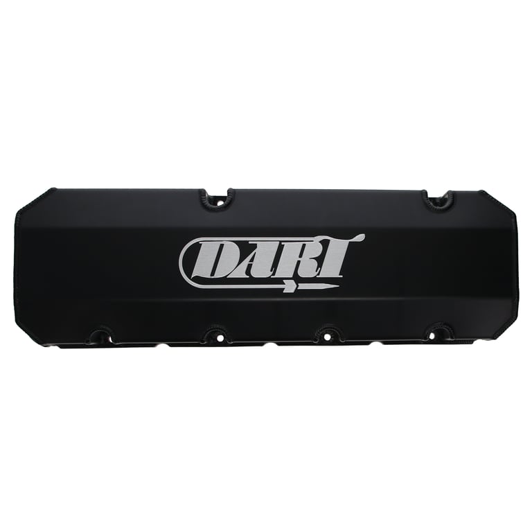 DART 68000033 BBC Fabricated Aluminum Valve Cover Set w/ Logo Black Anodized