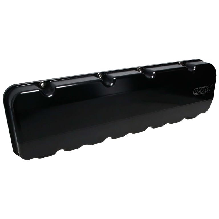 DART 68000036 BBC Billet Aluminum Valve Cover Set w/ Logo Black Anodized