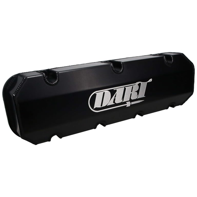 DART 68000043 BBC Fabricated Aluminum Valve Cover Set w/ Logo Black Anodized