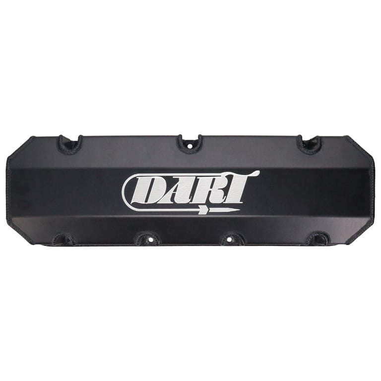 DART 68000043 BBC Fabricated Aluminum Valve Cover Set w/ Logo Black Anodized