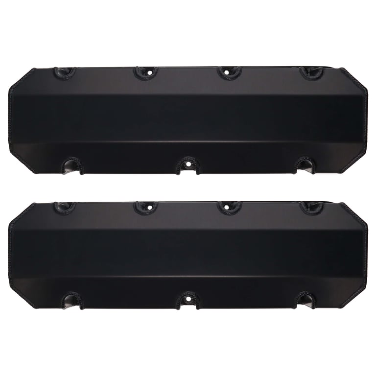 DART 68000044 BBC Fabricated Aluminum Valve Cover Set w/ No Logo Black Anodized