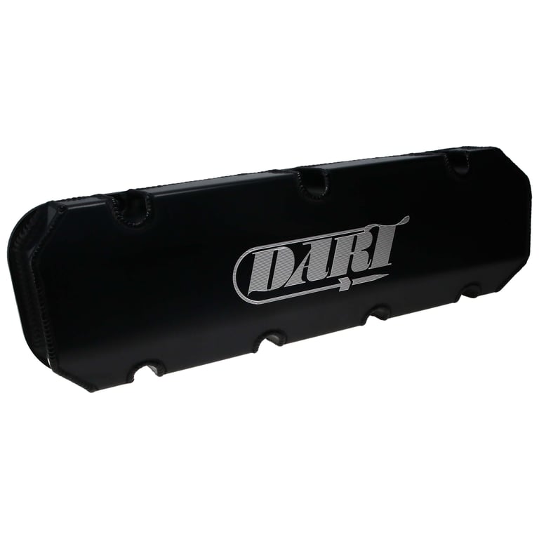 DART 68000047 BBC Fabricated Aluminum Valve Cover Set w/ Logo Black Anodized