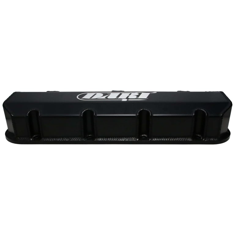 DART 68000047 BBC Fabricated Aluminum Valve Cover Set w/ Logo Black Anodized