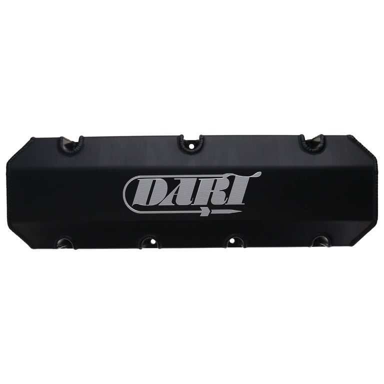 DART 68000047 BBC Fabricated Aluminum Valve Cover Set w/ Logo Black Anodized