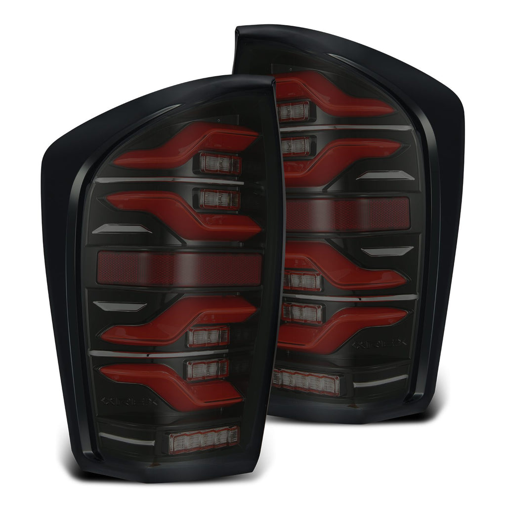 AlphaRex 680000 LED Taillights Black-Red for Select Toyota Tacoma
