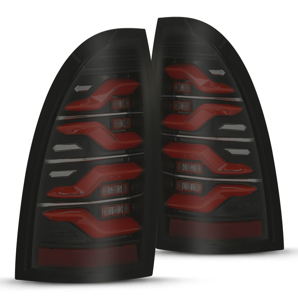 AlphaRex 680070 LED Taillights Black-Red for Select Toyota Tacoma