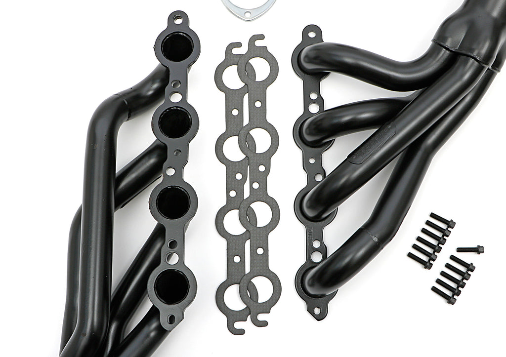 Hedman Hedders 68023 Black Mid-Length LS Swap Headers For '78-87 GM A-Body/G-Body Cars for Select Buick Century, Buick Regal, Chevrolet El Camino, Chevrolet Malibu, Chevrolet Monte Carlo, GMC Caballero, Oldsmobile Cutlass, Oldsmobile Cutlass Supreme,