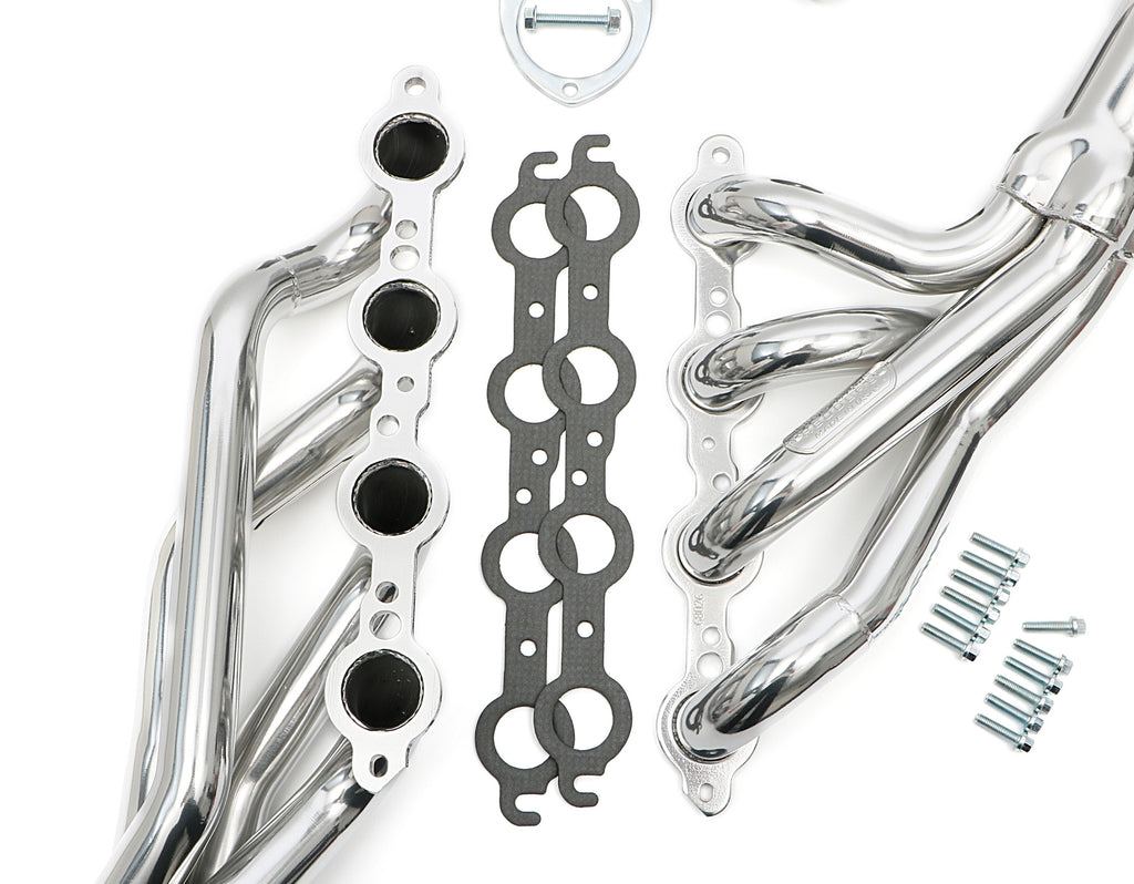 Hedman Hedders 68026 Silver Mid-Length LS Swap Headers For 78-87 GM A-Body/G-Body Cars for Select Buick Century, Buick Regal, Chevrolet El Camino, Chevrolet Malibu, Chevrolet Monte Carlo, GMC Caballero, Oldsmobile Cutlass, Oldsmobile Cutlass Supreme,