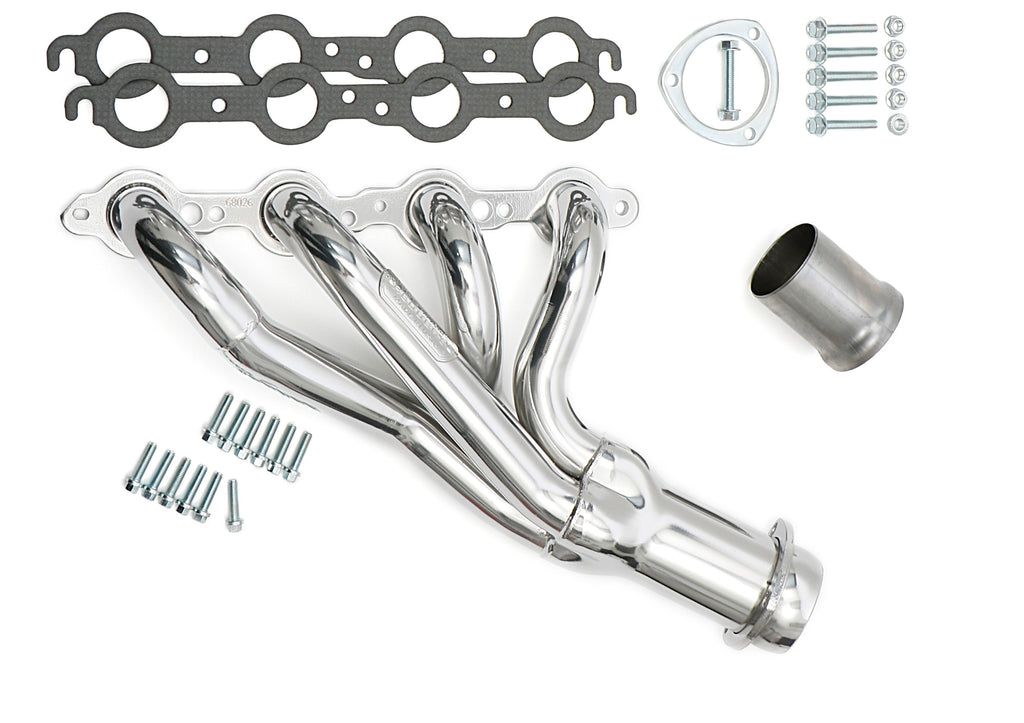 Hedman Hedders 68026 Silver Mid-Length LS Swap Headers For 78-87 GM A-Body/G-Body Cars for Select Buick Century, Buick Regal, Chevrolet El Camino, Chevrolet Malibu, Chevrolet Monte Carlo, GMC Caballero, Oldsmobile Cutlass, Oldsmobile Cutlass Supreme,