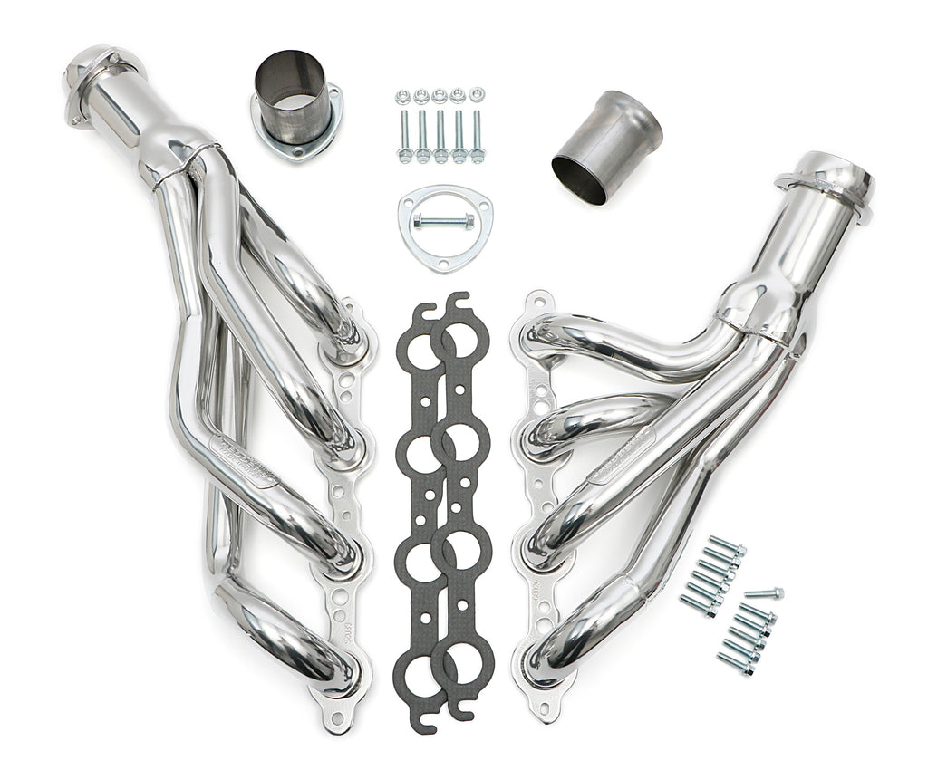 Hedman Hedders 68026 Silver Mid-Length LS Swap Headers For 78-87 GM A-Body/G-Body Cars for Select Buick Century, Buick Regal, Chevrolet El Camino, Chevrolet Malibu, Chevrolet Monte Carlo, GMC Caballero, Oldsmobile Cutlass, Oldsmobile Cutlass Supreme,