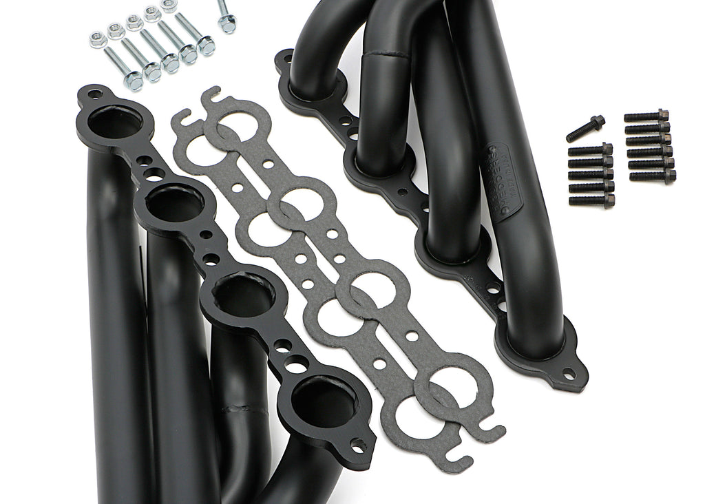 Hedman Hedders 68143 Black Mid-Length LS Swap Headers For '68-72  Chevelle, El Camino for Select Buick GS, Buick Skylark, Chevrolet Chevelle, Chevrolet El Camino, Chevrolet Monte Carlo, Oldsmobile 442, Oldsmobile Cutlass, Oldsmobile F85, Oldsmobile Vista