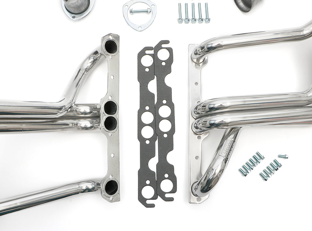 Hedman Hedders 68236 Silver Long-Tube Headers for 1958-64 GM X-Frame Cars with 283-400 for Select Chevrolet Bel Air, Chevrolet Biscayne, Chevrolet Brookwood, Chevrolet Del Ray, Chevrolet Impala
