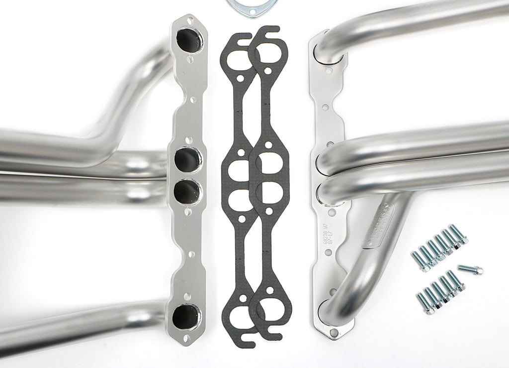 Hedman Hedders 68238 HD Silver Long-Tube Headers for 1959-64 GM X-Frame Cars with 283-400 for Select Chevrolet Bel Air, Chevrolet Biscayne, Chevrolet Brookwood, Chevrolet Del Ray, Chevrolet Impala