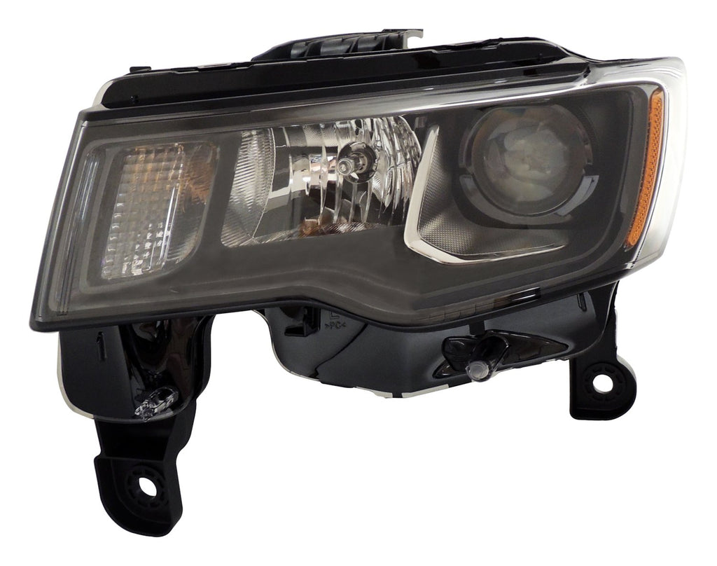 Crown Automotive Jeep Replacement 68266647AD Left Headlight Assembly for 2016-2022 Jeep WK Grand Cherokee w/ Halogen Bulbs