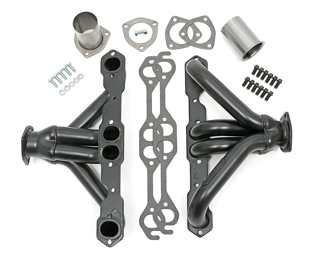 Hedman Hedders 68400 1-5/8 in. Block Hugger Headers For SB Chevy with Angle-Plugs