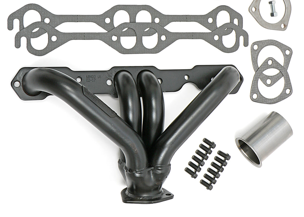 Hedman Hedders 68400 1-5/8 in. Block Hugger Headers For SB Chevy with Angle-Plugs
