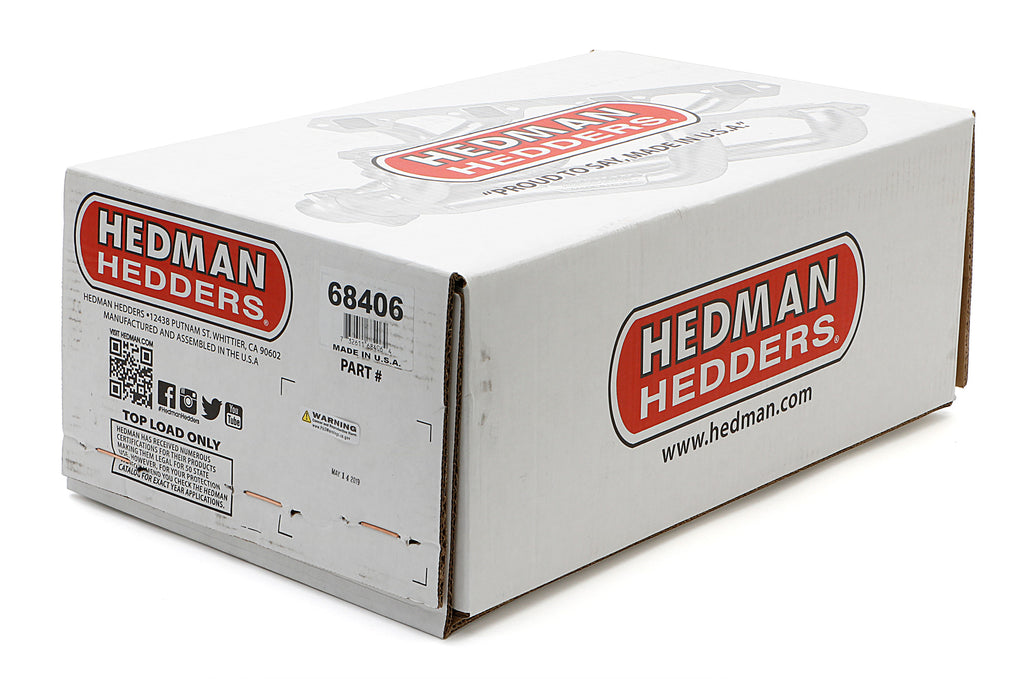 Hedman Hedders 68406 Silver 1-5/8 in. Block Hugger Headers For SB Chevy w/Angle-Plugs