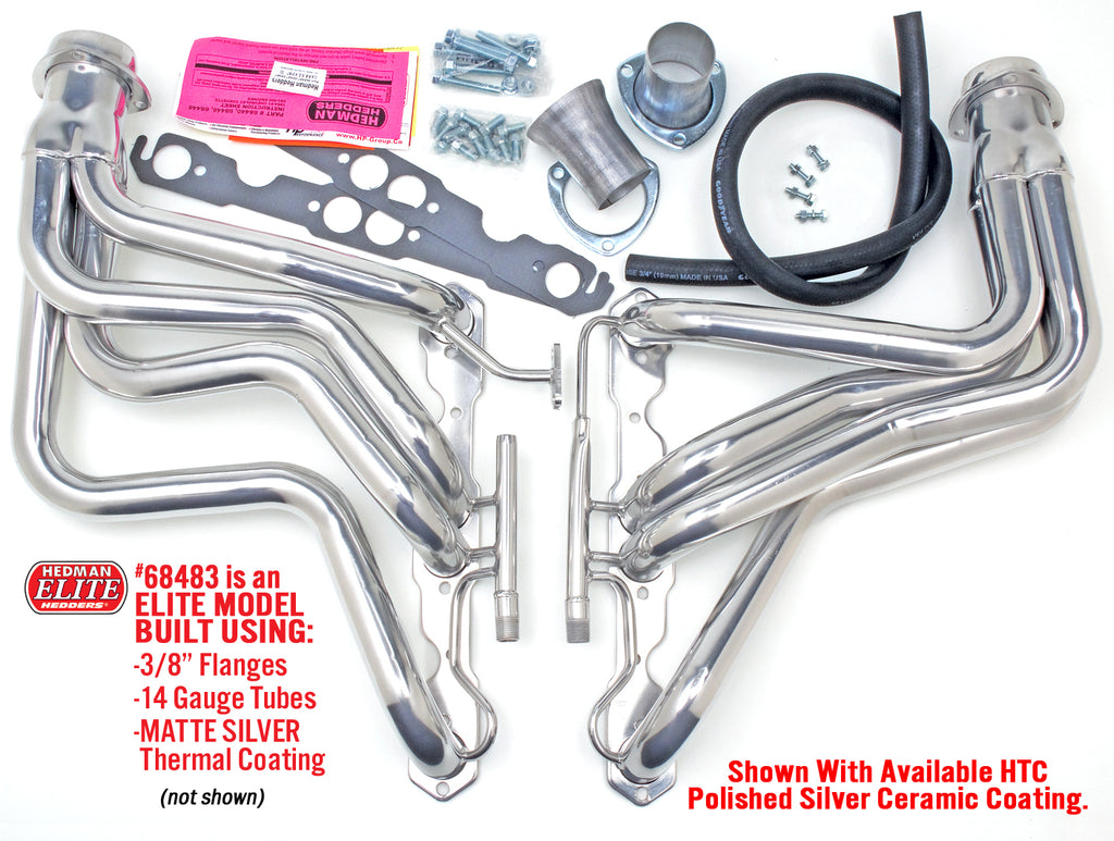 Hedman Hedders 68487 HD Silver Long-Tube EO Headers For 87-91 Corvette 283-400 w/A.I.R for Select Chevrolet Corvette
