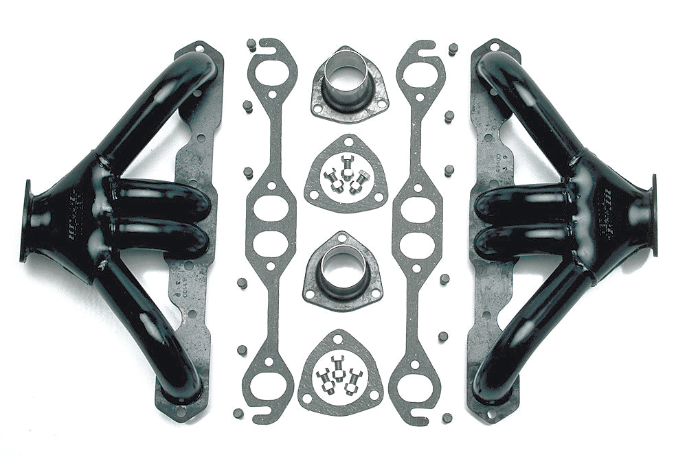 Hedman Hedders 63303 Black Tight-Tubes Headers For Street Rods/Tri-5s with 283-400 for Select Chevrolet Bel Air, Chevrolet One-Fifty Series, Chevrolet Two-Ten Series