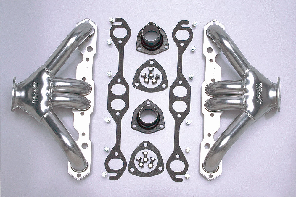 Hedman Hedders 68506 Silver Tight-Tubes Headers For Street Rods/Tri-5s with 283-400 for Select Chevrolet Bel Air, Chevrolet One-Fifty Series, Chevrolet Two-Ten Series