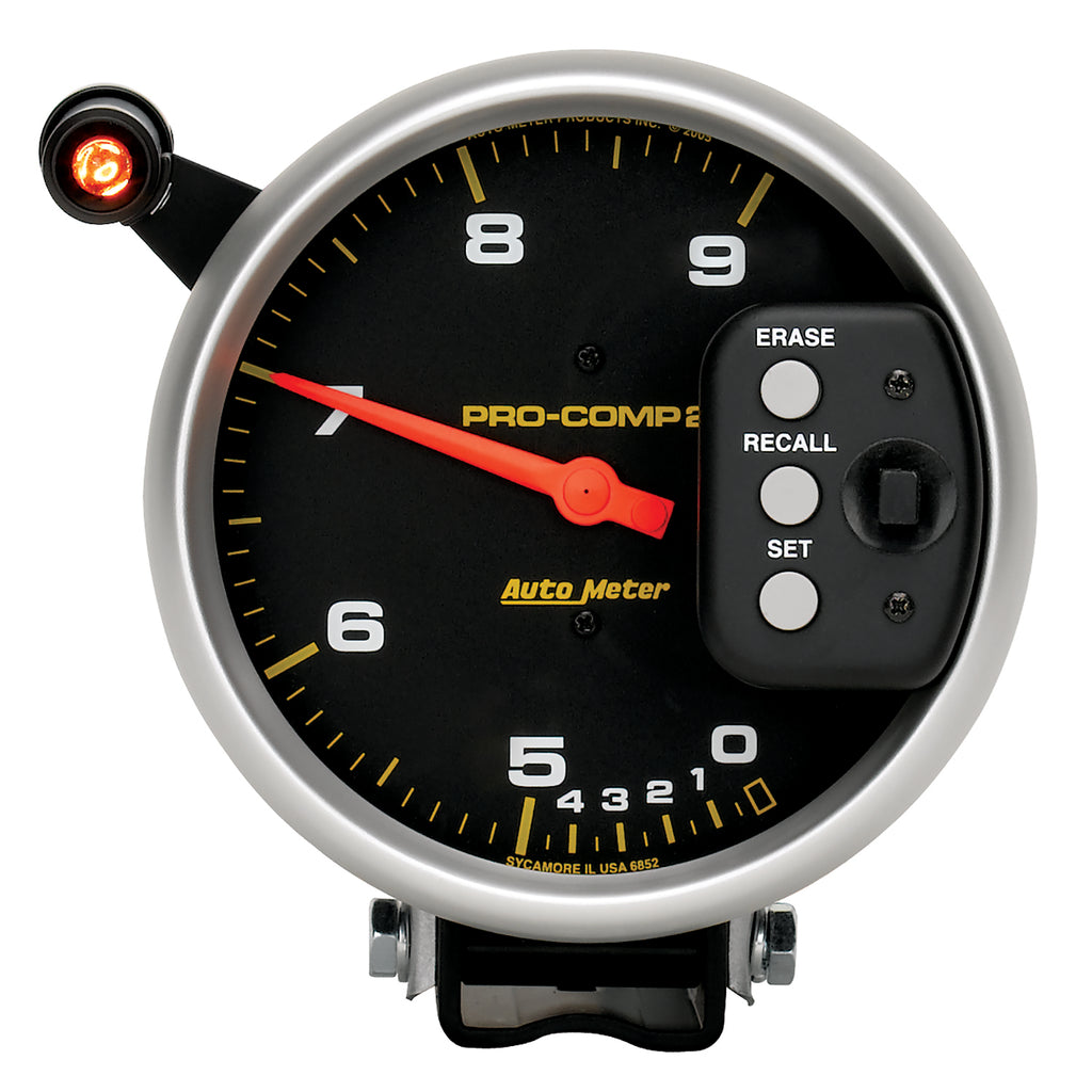 AutoMeter 6852 GAUGE, TACH, 5", 9K RPM, PEDESTAL DUAL RANGE W/ QUICK LITE & PEAK MEM, PRO-COMP