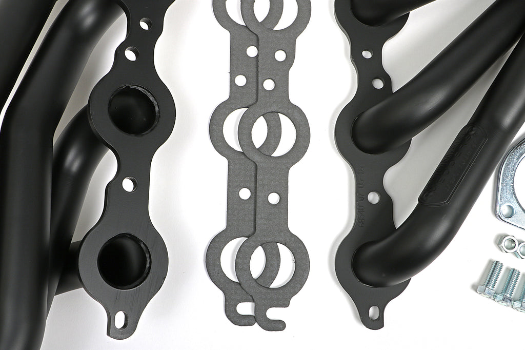 Hedman Hedders 68543 Black Mid-Length LS Swap Headers For 1964-67 GM A-Body Cars for Select Chevrolet Bel Air, Chevrolet One-Fifty Series, Chevrolet Two-Ten Series
