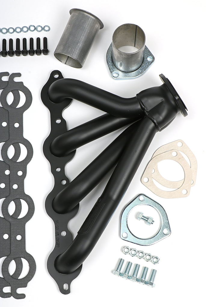 Hedman Hedders 68543 Black Mid-Length LS Swap Headers For 1964-67 GM A-Body Cars for Select Chevrolet Bel Air, Chevrolet One-Fifty Series, Chevrolet Two-Ten Series
