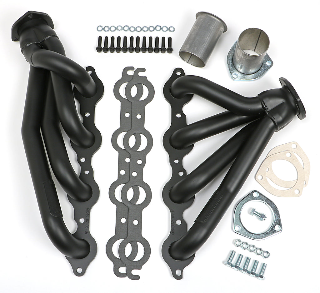 Hedman Hedders 68543 Black Mid-Length LS Swap Headers For 1964-67 GM A-Body Cars for Select Chevrolet Bel Air, Chevrolet One-Fifty Series, Chevrolet Two-Ten Series
