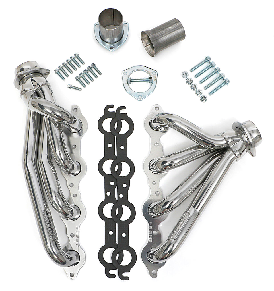 Hedman Hedders 68546 Silver Mid-Length LS Swap Headers For 1964-67 GM A-Body Cars for Select Chevrolet Bel Air, Chevrolet One-Fifty Series, Chevrolet Two-Ten Series