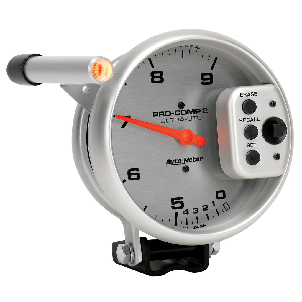 AutoMeter 6854 GAUGE, TACH, 5", 9K RPM, PEDESTAL W/ QUICK LITE, DUAL RANGE W/PEAK MEMORY, UL