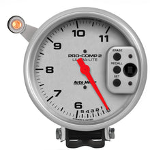 Load image into Gallery viewer, AutoMeter 6855 GAUGE, TACH, 5", 11K RPM, PEDESTAL W/ QUICK LITE, DUAL RANGE W/PEAK MEMORY, UL