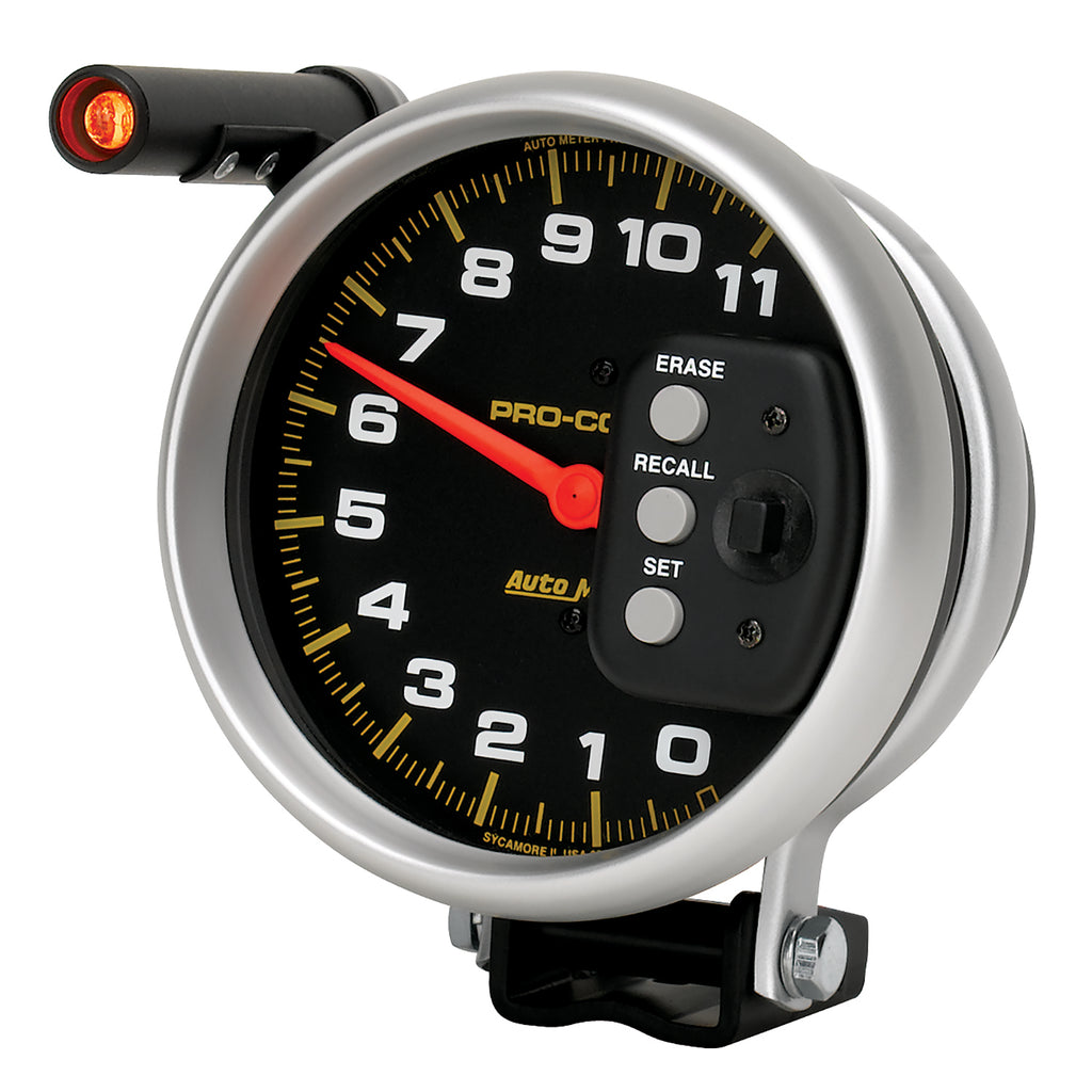 AutoMeter 6857 GAUGE, TACH, 5", 11K RPM, PEDESTAL W/ QUICK LITE & PEAK MEMORY, PRO-COMP