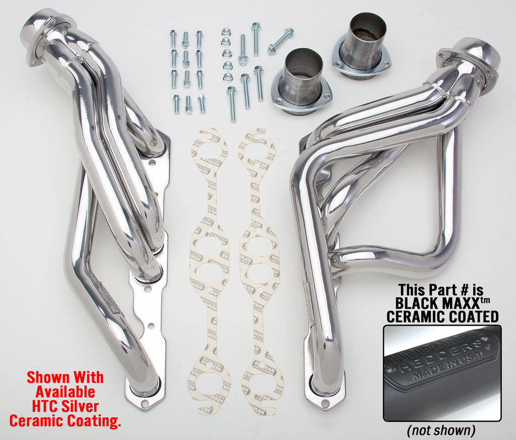 Hedman Hedders 68623 Black Mid-Length Headers For 78-87 G-Body 283-400, Close Ratio PS for Select Chevrolet Bel Air, Chevrolet Biscayne, Chevrolet Caprice, Chevrolet Chevelle, Chevrolet El Camino, Chevrolet Impala, Chevrolet Monte Carlo, Chevrolet