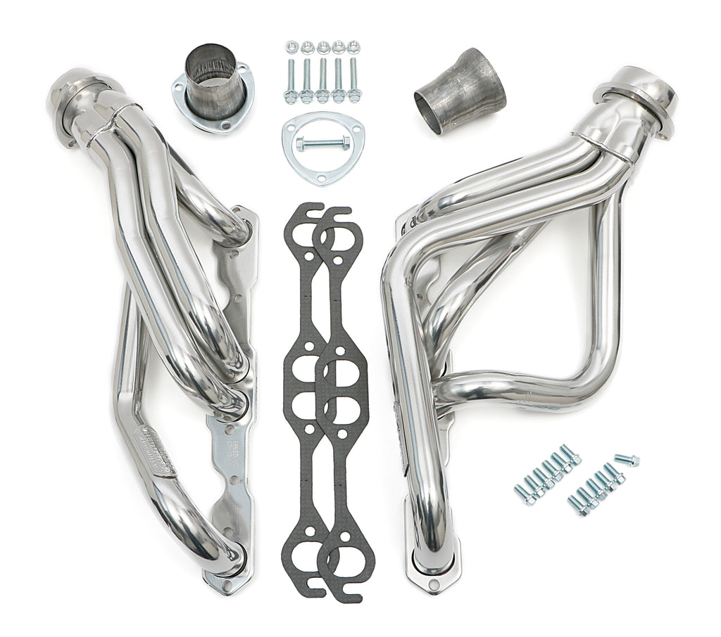 Hedman Hedders 68626 Silver Mid-Length Headers For 78-87 G-Body 283-400 w/Close Ratio for Select Chevrolet Bel Air, Chevrolet Biscayne, Chevrolet Caprice, Chevrolet Chevelle, Chevrolet El Camino, Chevrolet Impala, Chevrolet Monte Carlo, Chevrolet