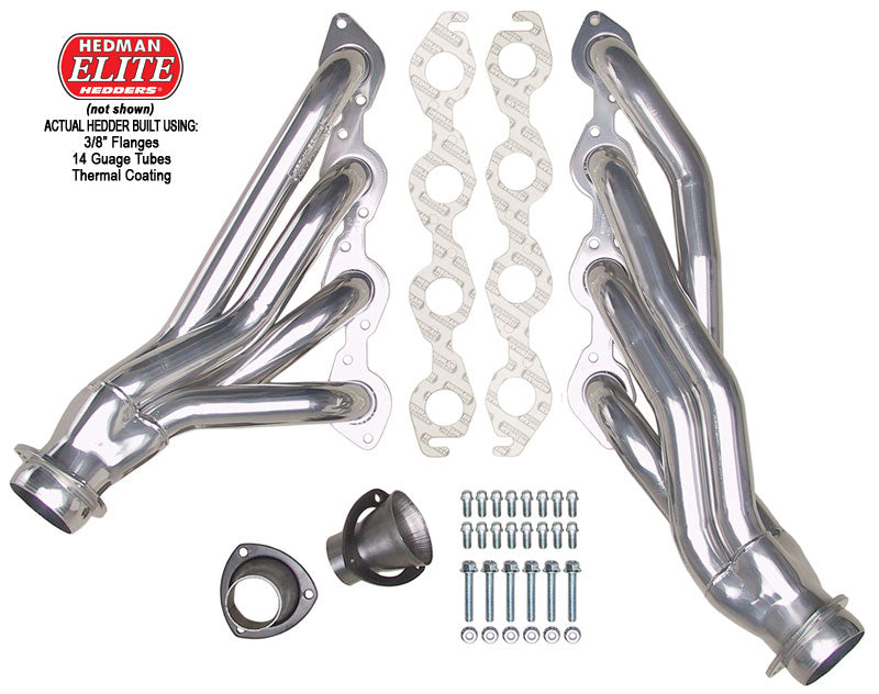 Hedman Hedders 68687 HD Silver Mid-Length EO Headers For 67-81 Camaro 396-502 No A.I.R for Select Chevrolet Bel Air, Chevrolet Biscayne, Chevrolet Brookwood, Chevrolet Camaro, Chevrolet Caprice, Chevrolet Chevelle, Chevrolet Chevy II, Chevrolet El